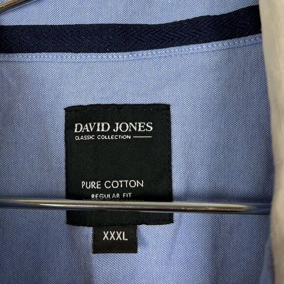 David Jones Cotton Stripe Short Sleeve Button Shirt - Picture 2 of 4